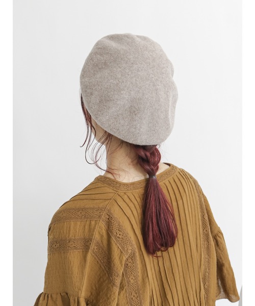 Samansa Mos2（サマンサ モスモス）の「杢バスクベレー帽（ハンチング/ベレー帽・レディース・ブラック/オレンジ/モカ・ﾌﾘ-）」の5枚目の写真