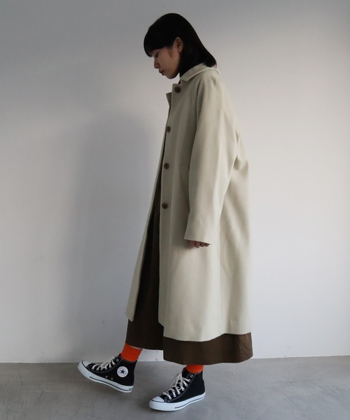 bulle de savon（ビュルデサボン）の「Super100　ステンコート（ステンカラーコート・レディース・ベージュ/マスタード/ブラック・FREE）」の8枚目の写真