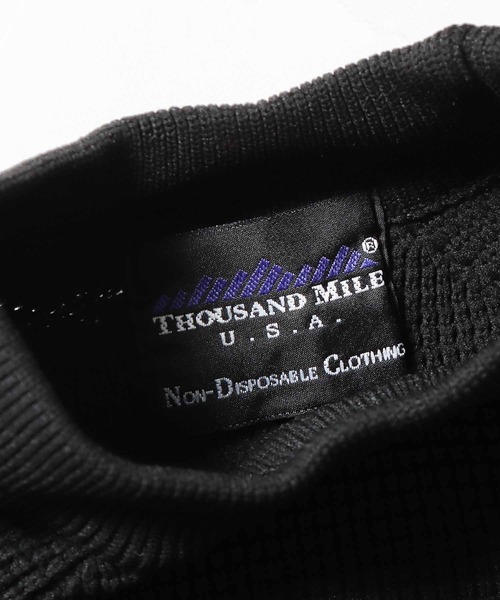 THOUSAND MILE（サウザンドマイル）の「THOUSAND MILE/サウザンドマイル FEATHER KNIT CREW NECK ニット オーバーサイズ ラグラン クルーニット（ニット/セーター・メンズ・ダークブルー/グレー/ブラック・L/XL/M）」の7枚目の写真