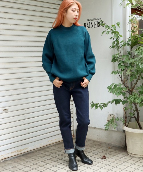 THOUSAND MILE（サウザンドマイル）の「THOUSAND MILE/サウザンドマイル FEATHER KNIT CREW NECK ニット オーバーサイズ ラグラン クルーニット（ニット/セーター・メンズ・ダークブルー/グレー/ブラック・L/XL/M）」の16枚目の写真