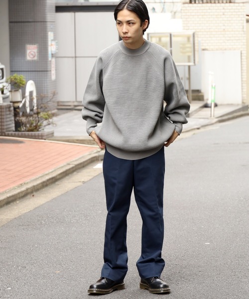 THOUSAND MILE（サウザンドマイル）の「THOUSAND MILE/サウザンドマイル FEATHER KNIT CREW NECK ニット オーバーサイズ ラグラン クルーニット（ニット/セーター・メンズ・ダークブルー/グレー/ブラック・L/XL/M）」の15枚目の写真
