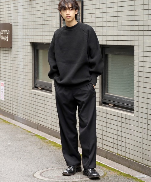 THOUSAND MILE（サウザンドマイル）の「THOUSAND MILE/サウザンドマイル FEATHER KNIT CREW NECK ニット オーバーサイズ ラグラン クルーニット（ニット/セーター・メンズ・ダークブルー/グレー/ブラック・L/XL/M）」の14枚目の写真