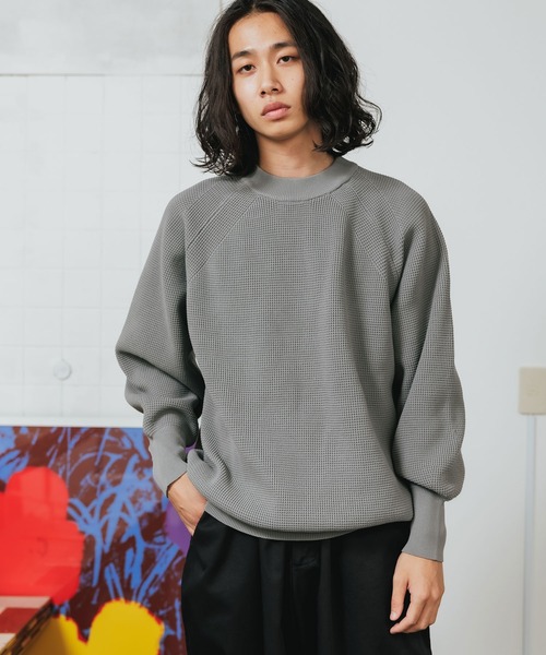 THOUSAND MILE（サウザンドマイル）の「THOUSAND MILE/サウザンドマイル FEATHER KNIT CREW NECK ニット オーバーサイズ ラグラン クルーニット（ニット/セーター・メンズ・ダークブルー/グレー/ブラック・L/XL/M）」の21枚目の写真