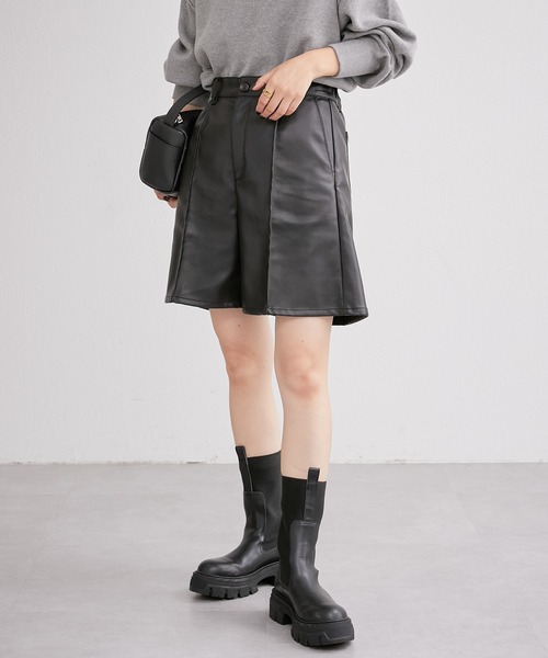 CIAOPANIC TYPY（チャオパニックティピー）の「ピンタックショートパンツ（その他パンツ・レディース・ブラック/ベージュ/ブラウン・ONE SIZE）」の5枚目の写真