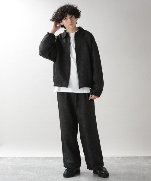 RAGEBLUE(レイジブルー)の「柄ジャガードイージーパンツ<セットアップ可>(スラックス・メンズ・ブラック/ダークブラウン・MEDIUM/LARGE)」の3枚目の写真
