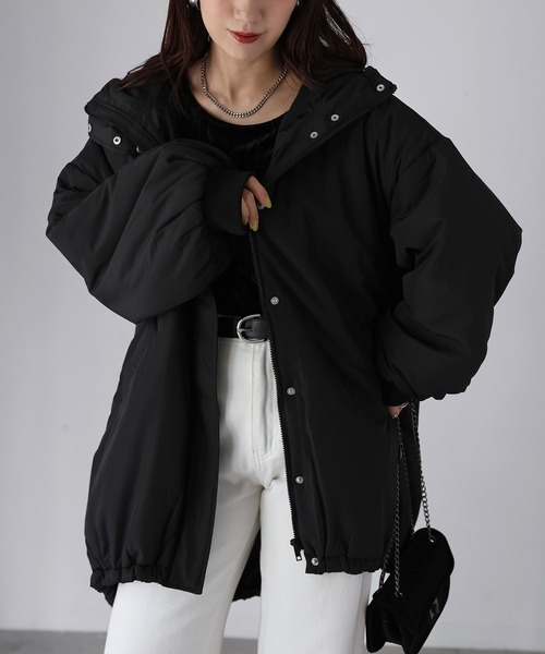 Riberry（リベリー）の「中綿モンスターパーカー（ダウンジャケット/コート・レディース・ブラック/オフホワイト/カーキ・MEDIUM/LARGE）」の15枚目の写真