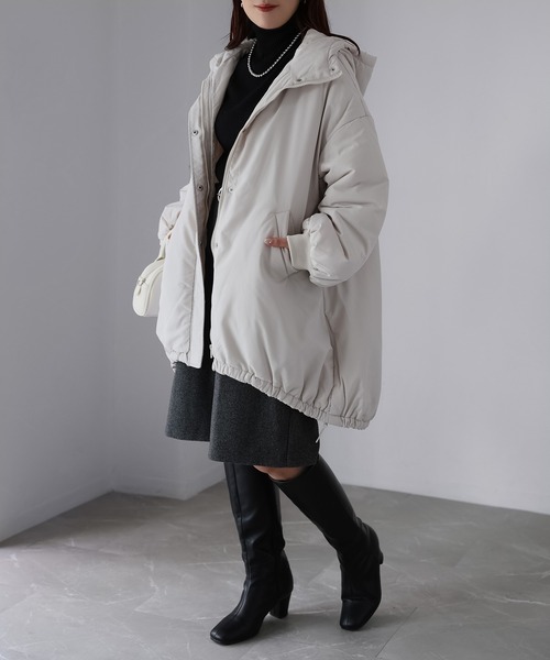 Riberry（リベリー）の「中綿モンスターパーカー（ダウンジャケット/コート・レディース・ブラック/オフホワイト/カーキ・MEDIUM/LARGE）」の22枚目の写真