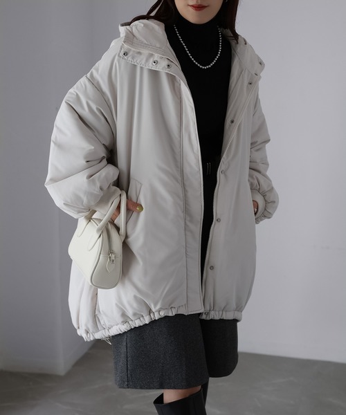 Riberry（リベリー）の「中綿モンスターパーカー（ダウンジャケット/コート・レディース・ブラック/オフホワイト/カーキ・MEDIUM/LARGE）」の13枚目の写真