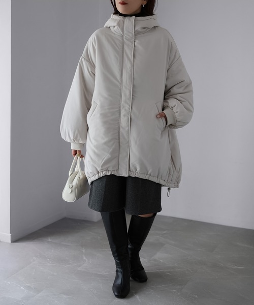 Riberry（リベリー）の「中綿モンスターパーカー（ダウンジャケット/コート・レディース・ブラック/オフホワイト/カーキ・MEDIUM/LARGE）」の14枚目の写真