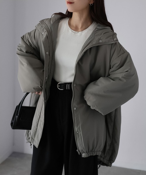 Riberry（リベリー）の「中綿モンスターパーカー（ダウンジャケット/コート・レディース・ブラック/オフホワイト/カーキ・MEDIUM/LARGE）」の19枚目の写真