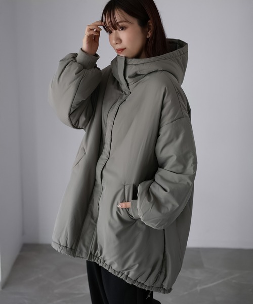 Riberry（リベリー）の「中綿モンスターパーカー（ダウンジャケット/コート・レディース・ブラック/オフホワイト/カーキ・MEDIUM/LARGE）」の20枚目の写真