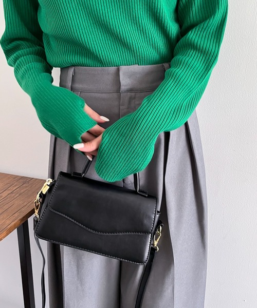 feepur(フェピュール)の「【ハンドウォッシャブル】プチハイネックカラーリブニット(ニット/セーター・レディース・オレンジ/杢グレー/ブラック/ターコイズブルー/グリーン/オフホワイト/ピンク/ブラウン/イエロー/レッド・MEDIUM)」の21枚目の写真