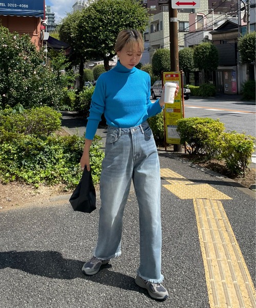 feepur(フェピュール)の「【ハンドウォッシャブル】プチハイネックカラーリブニット(ニット/セーター・レディース・オレンジ/杢グレー/ブラック/ターコイズブルー/グリーン/オフホワイト/ピンク/ブラウン/イエロー/レッド・MEDIUM)」の17枚目の写真