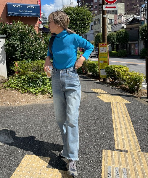 feepur(フェピュール)の「【ハンドウォッシャブル】プチハイネックカラーリブニット(ニット/セーター・レディース・オレンジ/杢グレー/ブラック/ターコイズブルー/グリーン/オフホワイト/ピンク/ブラウン/イエロー/レッド・MEDIUM)」の18枚目の写真