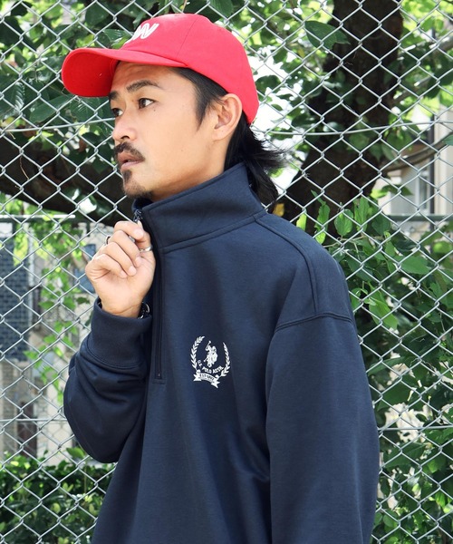 U.S. POLO ASSN.(ユーエスポロアッスン)の「U.S. POLO ASSN. / ユーエスポロアッスン 別注 コラボ オーバーサイズ ハーフジップ 裏毛 スウェット トレーナー(スウェット・メンズ・ブルー系その他/ホワイト系その他2/ブラック系その他2/グレー系その他2/グレー系その他3/グレー系その他4/グリーン系その他2/ブルー系その他2/ホワイト系その他/ブラック系その他/グレー系その他/グリーン系その他・MEDIUM/LARGE/X-LARGE)」の12枚目の写真