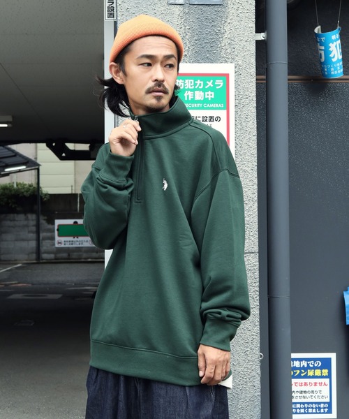 U.S. POLO ASSN.(ユーエスポロアッスン)の「U.S. POLO ASSN. / ユーエスポロアッスン 別注 コラボ オーバーサイズ ハーフジップ 裏毛 スウェット トレーナー(スウェット・メンズ・ブルー系その他/ホワイト系その他2/ブラック系その他2/グレー系その他2/グレー系その他3/グレー系その他4/グリーン系その他2/ブルー系その他2/ホワイト系その他/ブラック系その他/グレー系その他/グリーン系その他・MEDIUM/LARGE/X-LARGE)」の17枚目の写真