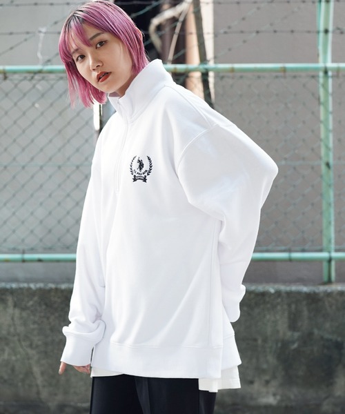 U.S. POLO ASSN.(ユーエスポロアッスン)の「U.S. POLO ASSN. / ユーエスポロアッスン 別注 コラボ オーバーサイズ ハーフジップ 裏毛 スウェット トレーナー(スウェット・メンズ・ブルー系その他/ホワイト系その他2/ブラック系その他2/グレー系その他2/グレー系その他3/グレー系その他4/グリーン系その他2/ブルー系その他2/ホワイト系その他/ブラック系その他/グレー系その他/グリーン系その他・MEDIUM/LARGE/X-LARGE)」の14枚目の写真