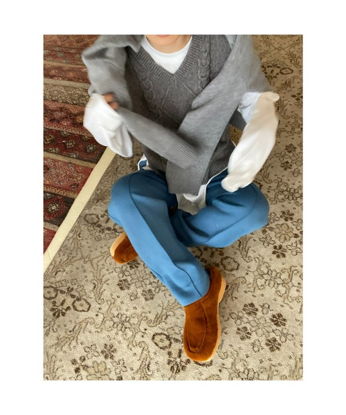 BLACK BY MOUSSY（ブラックバイマウジー）の「cable knit vest（ケーブルニットベスト)（ベスト・レディース・ブラック/トップグレー/ブラウン・FREE）」の4枚目の写真