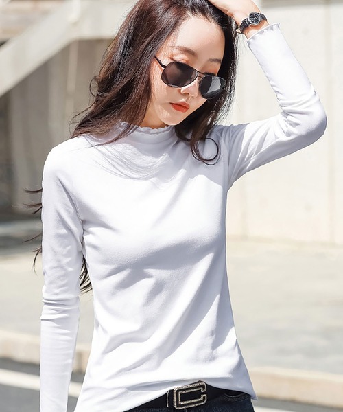 mare マレ クールタッチベーシックサイドスリットTシャツ　ホワイト mare マレ クールタッチベーシックサイドスリットTシャツ ホワイト