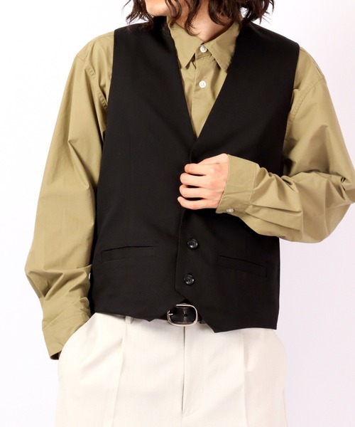 FUNALIVE（ファンアライブ）の「Enjouemen T/Rジレベスト（スーツベスト・メンズ・チャコールグレー/ブラック・L/M/LL/S）」の2枚目の写真