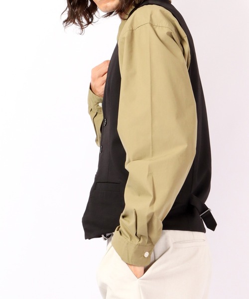 FUNALIVE（ファンアライブ）の「Enjouemen T/Rジレベスト（スーツベスト・メンズ・チャコールグレー/ブラック・L/M/LL/S）」の4枚目の写真