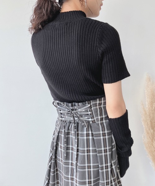 AS KNOW AS plus（アズノゥアズプラス）の「♪アームウォーマー 付きニット（ニット/セーター・レディース・ブラック/ベージュ/ブルー・FREE）」の5枚目の写真