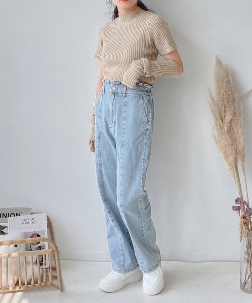 AS KNOW AS plus（アズノゥアズプラス）の「♪アームウォーマー 付きニット（ニット/セーター・レディース・ブラック/ベージュ/ブルー・FREE）」の18枚目の写真