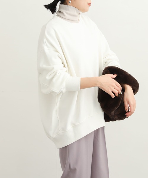 URBAN RESEARCH DOORS(アーバンリサーチドアーズ)の「『UR TECH』裏起毛クルーネックスウェット(スウェット・レディース・ピンク/オフホワイト/ブラック・MEDIUM)」の5枚目の写真