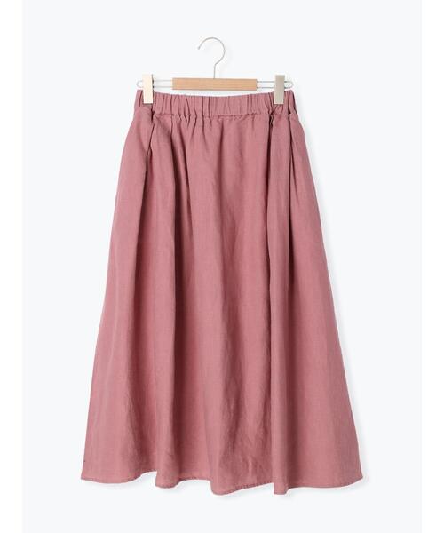 Samansa Mos2(サマンサ モスモス)の「リネンタックスカート(スカート・レディース・ピンク/グリーン/キナリ/ブラック・フリ-)」の1枚目の写真