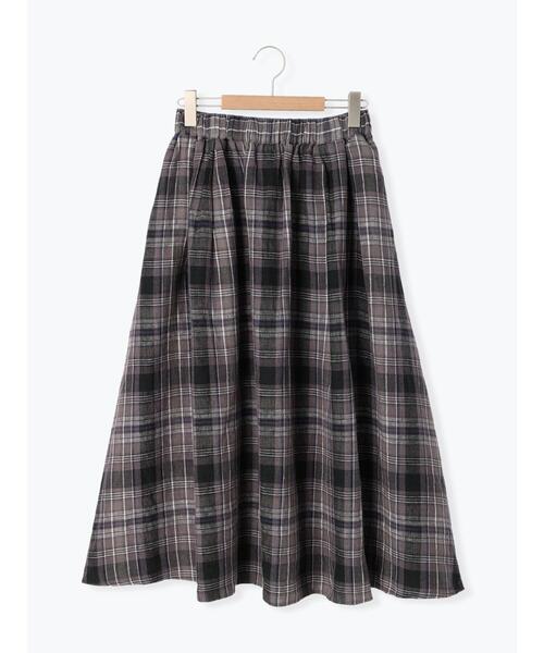 Samansa Mos2(サマンサ モスモス)の「リネンタックスカート(スカート・レディース・ピンク/グリーン/キナリ/ブラック・フリ-)」の3枚目の写真