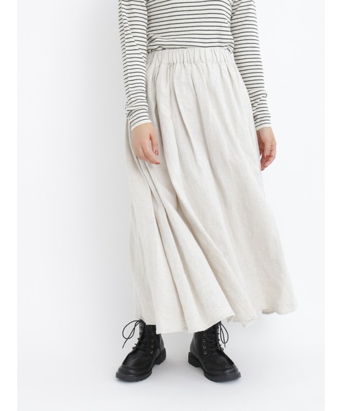 Samansa Mos2(サマンサ モスモス)の「リネンタックスカート(スカート・レディース・ピンク/グリーン/キナリ/ブラック・フリ-)」の7枚目の写真