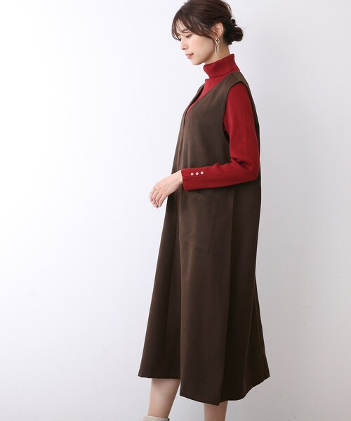 DRESKIP（ドレスキップ）の「◆Vネックフレアージャンスカ（スカート・レディース・ベビーピンク/ブラック/ブラウン系・03/02）」の6枚目の写真