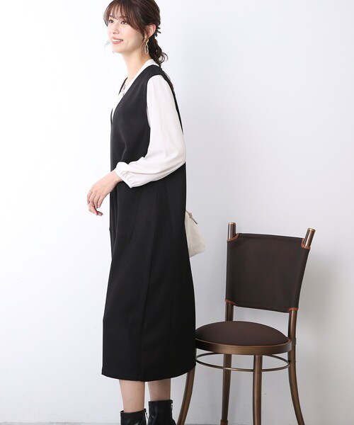 DRESKIP（ドレスキップ）の「◆Vネックフレアージャンスカ（スカート・レディース・ベビーピンク/ブラック/ブラウン系・03/02）」の14枚目の写真