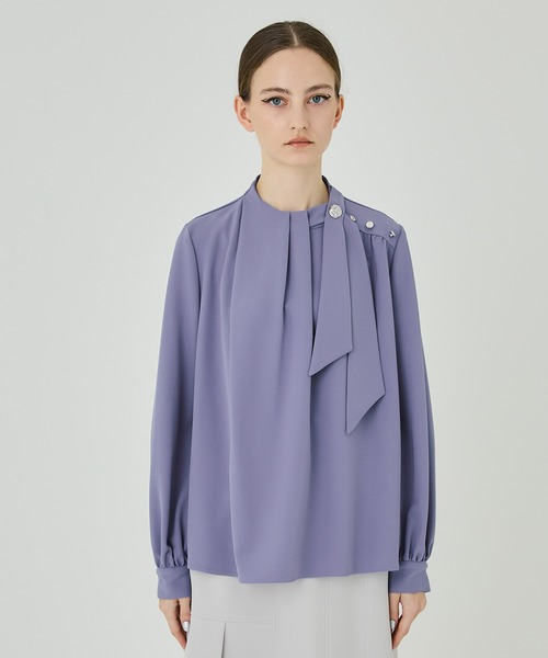 UNITED TOKYO（ユナイテッドトウキョウ）の「アシメタイボリュームスリーブブラウス（シャツ/ブラウス・レディース・ホワイト/ブラック/パープル・FREE）」の10枚目の写真