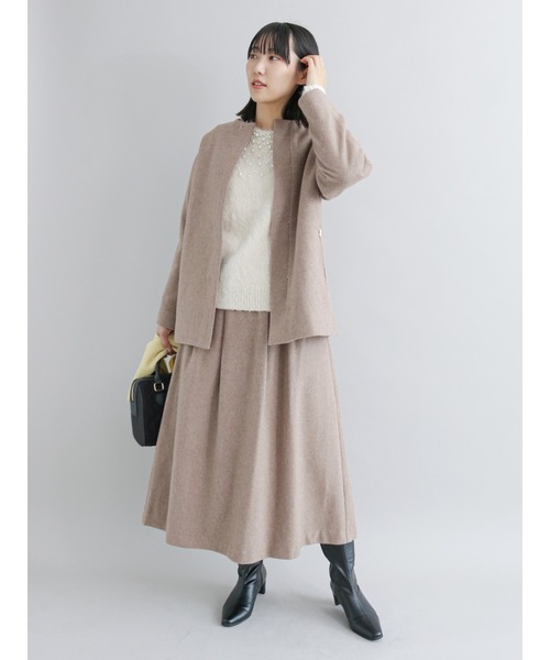 Te chichi CLASSIC(テチチクラシック)の「装飾パール起毛ニット(ニット/セーター・レディース・チャコール/オフホワイト・フリ-)」の3枚目の写真