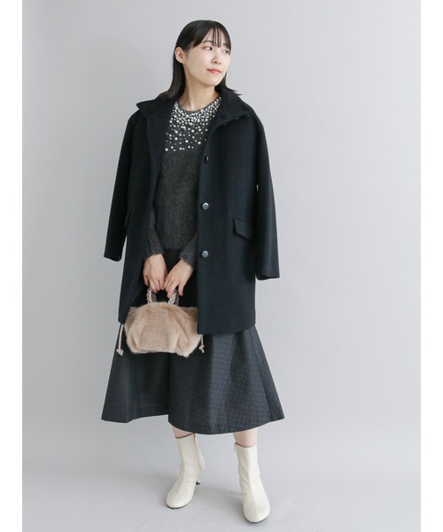 Te chichi CLASSIC(テチチクラシック)の「装飾パール起毛ニット(ニット/セーター・レディース・チャコール/オフホワイト・フリ-)」の5枚目の写真