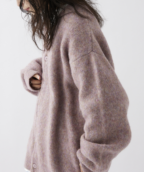 JOURNAL STANDARD relume（ジャーナルスタンダード　レリューム）の「CALIFORNIA シャギーソリッド モヘアカーディガン（カーディガン/ボレロ・メンズ・ブラック/ライトグレー/パープル/イエロー・MEDIUM/LARGE）」の10枚目の写真