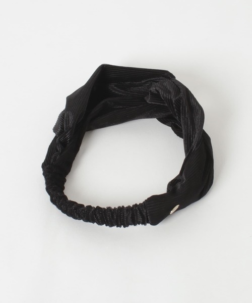 SMELLY(スメリー)の「コーデュロイクロスヘアターバン(ヘアバンド・レディース・ブラック・-)」の4枚目の写真