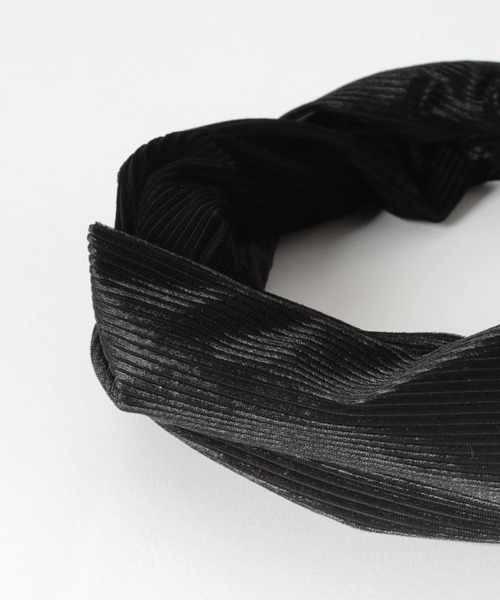 SMELLY(スメリー)の「コーデュロイクロスヘアターバン(ヘアバンド・レディース・ブラック・-)」の5枚目の写真