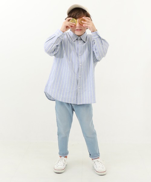 devirock（デビロック）の「楽デニム タックパンツ（デニムパンツ・キッズ・ワンウォッシュ/サックスブルー/ブルー系その他/ネイビー・90cm/100cm/110cm/120cm/130cm/140cm/150cm/160cm）」の17枚目の写真