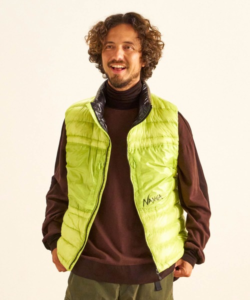 NANGA(ナンガ)の「ULTILIGHT DOWN VEST PACKABLE(MEN)(ダウンベスト・メンズ・ネイビー/ブラック/イエロー系その他/ライム・S/M/L/XL/XXL)」の18枚目の写真
