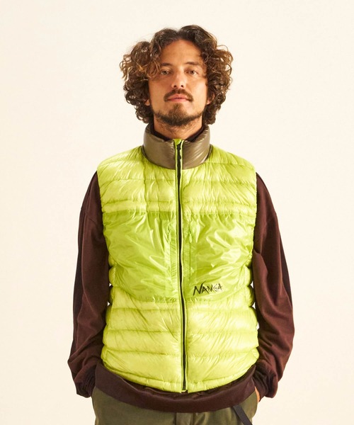 NANGA(ナンガ)の「ULTILIGHT DOWN VEST PACKABLE(MEN)(ダウンベスト・メンズ・ネイビー/ブラック/イエロー系その他/ライム・S/M/L/XL/XXL)」の11枚目の写真