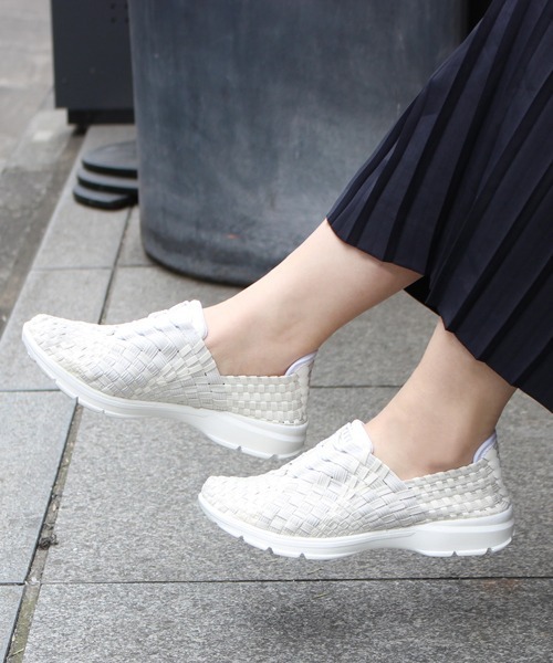 FiNGAiSM スリッポン Fin】軽量メッシュストレッチスリッポンスニーカー（スニーカー