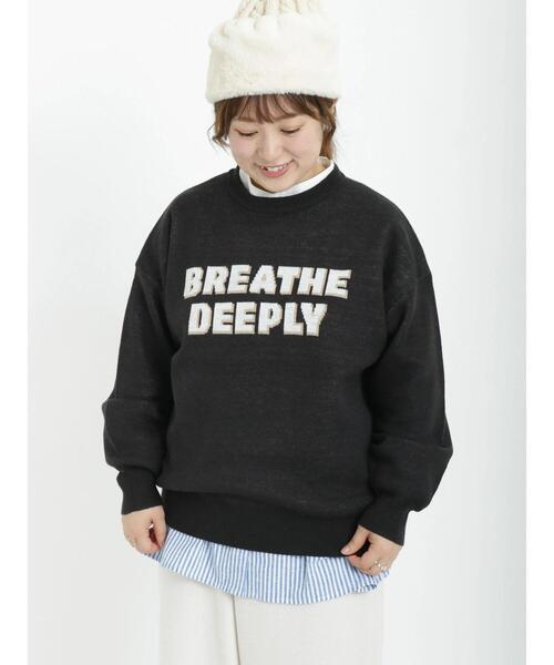 Samansa Mos2（サマンサ モスモス）の「ロゴジャカードクルーネックニット（ニット/セーター・レディース・ミント/モカ/ベージュ/ブラック・ﾌﾘ-）」の14枚目の写真