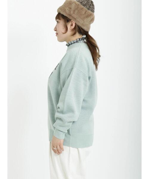 Samansa Mos2（サマンサ モスモス）の「ロゴジャカードクルーネックニット（ニット/セーター・レディース・ミント/モカ/ベージュ/ブラック・ﾌﾘ-）」の19枚目の写真