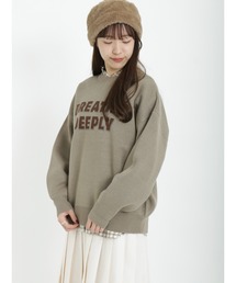 Samansa Mos2 | ロゴジャカードクルーネックニット(ニット/セーター)