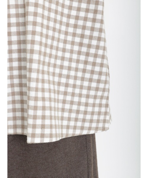 Samansa Mos2（サマンサ モスモス）の「ギンガムチェック襟フリルブラウス（シャツ/ブラウス・レディース・ピンク/ベージュ/ミント/ブラック・ﾌﾘ-）」の6枚目の写真