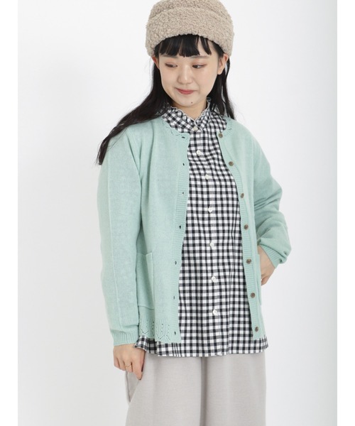 Samansa Mos2（サマンサ モスモス）の「ギンガムチェック襟フリルブラウス（シャツ/ブラウス・レディース・ピンク/ベージュ/ミント/ブラック・ﾌﾘ-）」の9枚目の写真