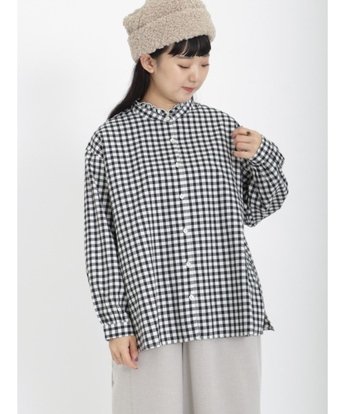 Samansa Mos2（サマンサ モスモス）の「ギンガムチェック襟フリルブラウス（シャツ/ブラウス・レディース・ピンク/ベージュ/ミント/ブラック・ﾌﾘ-）」の20枚目の写真