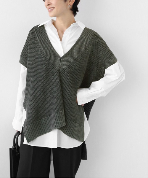 JOURNAL STANDARD relume(ジャーナルスタンダード レリューム)の「《追加》製品染めVネックベスト(ベスト・レディース・アイボリー/チャコールグレー/イエロー/グレー・FREE)」の2枚目の写真